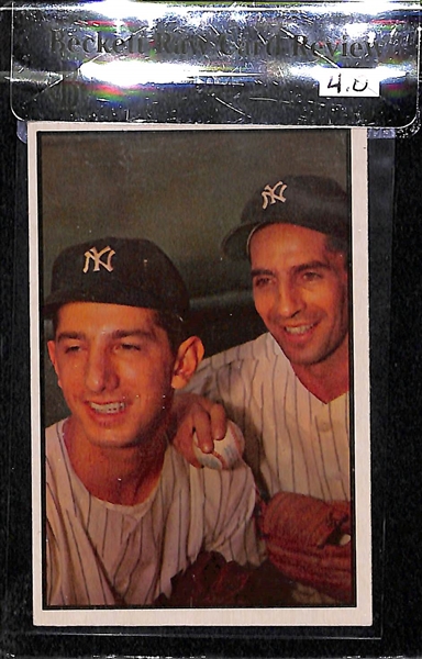 Lot of 2 - 1953 Bowman Color Gil Hodges #92, Phil Rizzuto/Billy Martin #93 - BVG 4.5, 4.0.