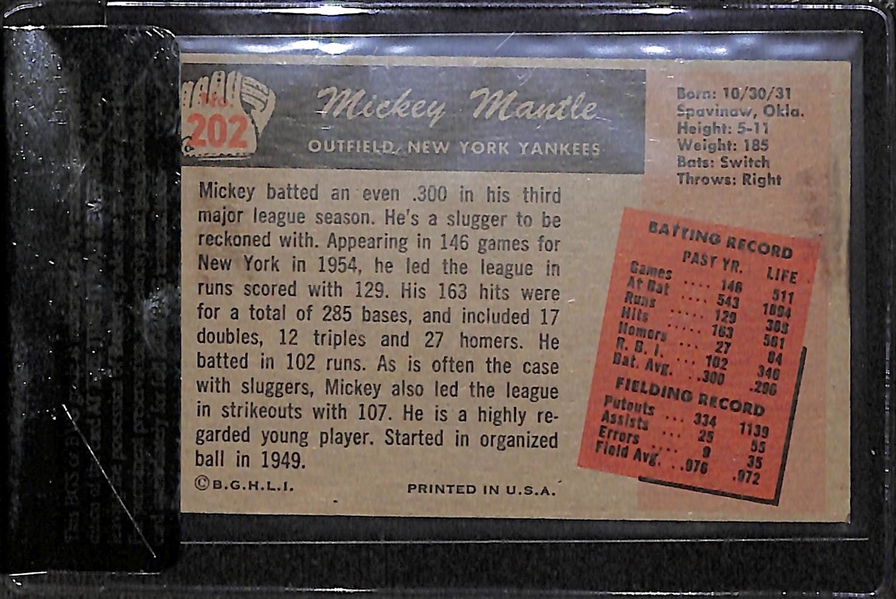 1955 Bowman Mickey Mantle #202 - BVG 2.5