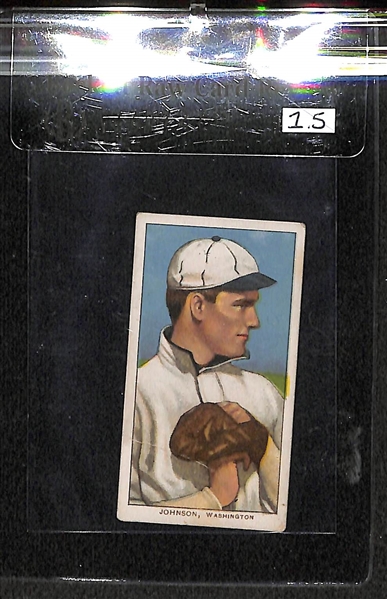 1909-11 T206 Walter Johnson - Hands At Chest - Sweet Caporal Back - BVG 1.5