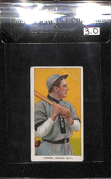 1909-11 T206 Joe Tinker - Bat On Shoulder - Piedmont Back - BVG 3.0