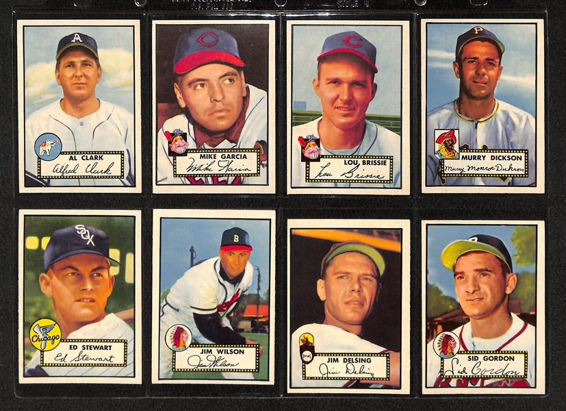 Lot Of 8 1952 Topps Baseball Cards w/ Sid Gordon