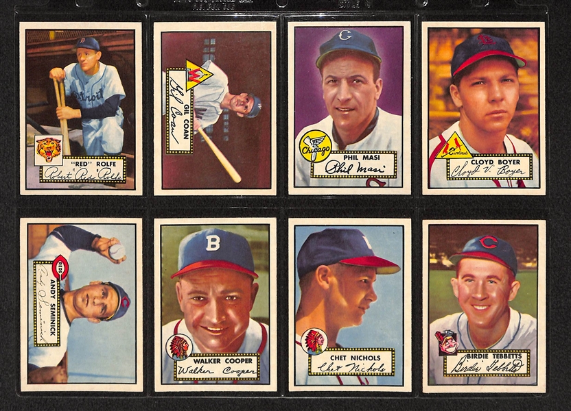 Lot Of 8 1952 Topps Baseball Cards w/ Red Rolfe & SP's