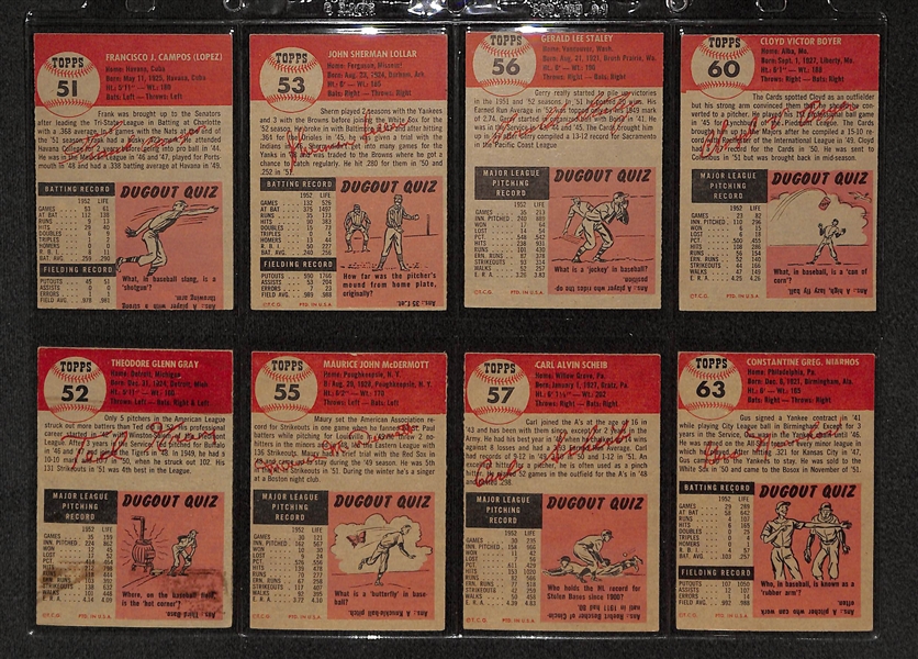 Lot Of 16 1953 Topps Baseball Cards w/ Enos Slaughter