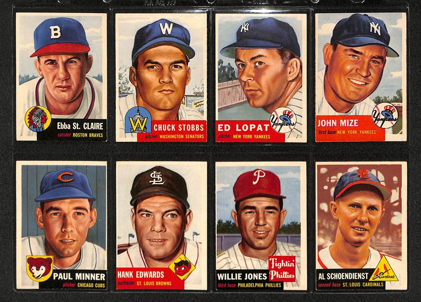 Lot Of 16 1953 Topps Baseball Cards w/ Johnny Mize