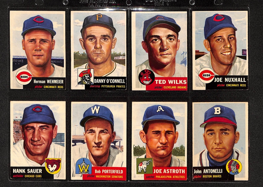 Lot Of 16 1953 Topps Baseball Cards w/ Joe Nuxhall