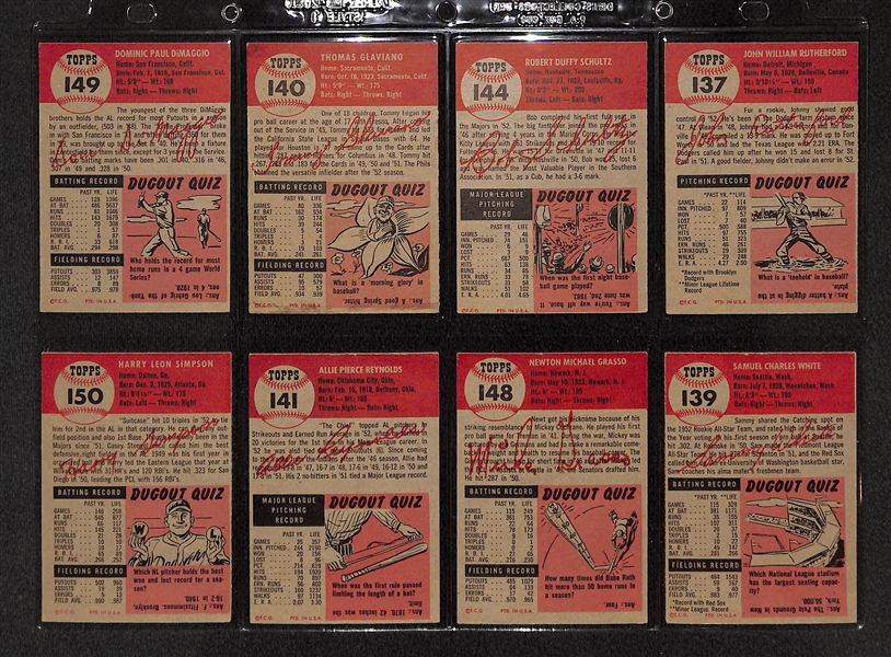 Lot Of 16 1953 Topps Baseball Cards w/ Dom DiMaggio