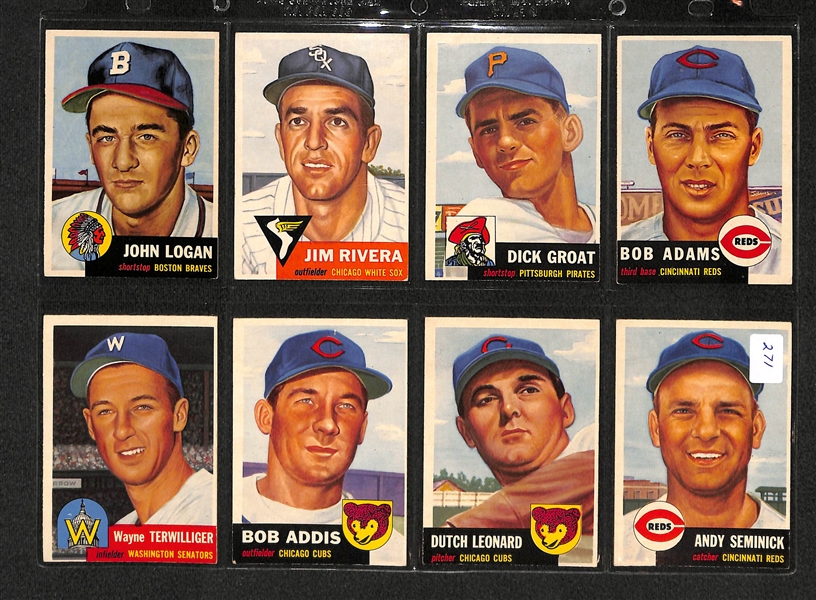 Lot Of 16 1953 Topps Baseball Cards w/ Dom DiMaggio