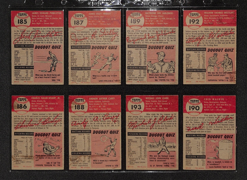 Lot Of 24 1953 Topps Baseball Cards w/ Stu Miller