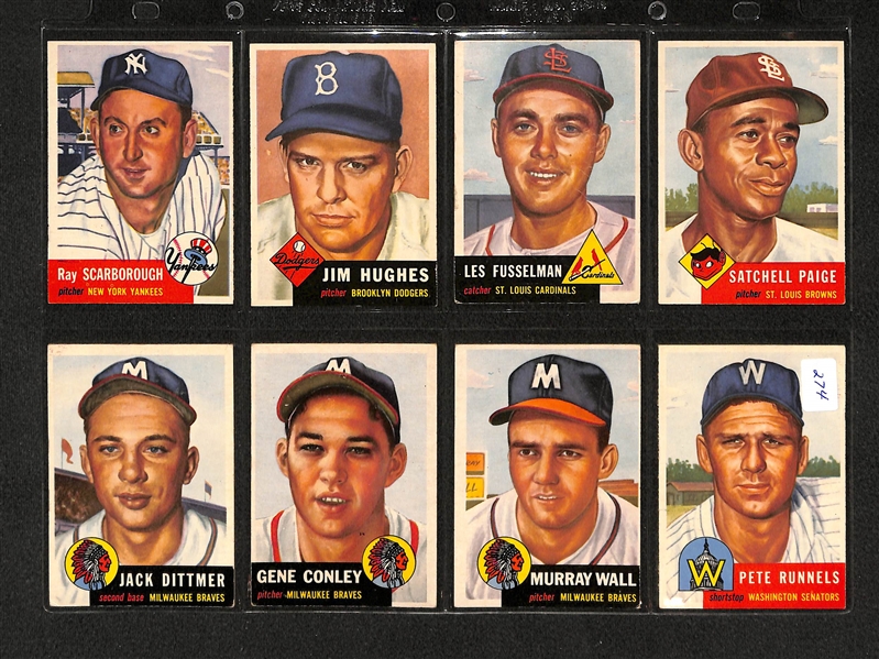 Lot Of 13 1953 Topps Baseball Cards w/ Satchell Paige