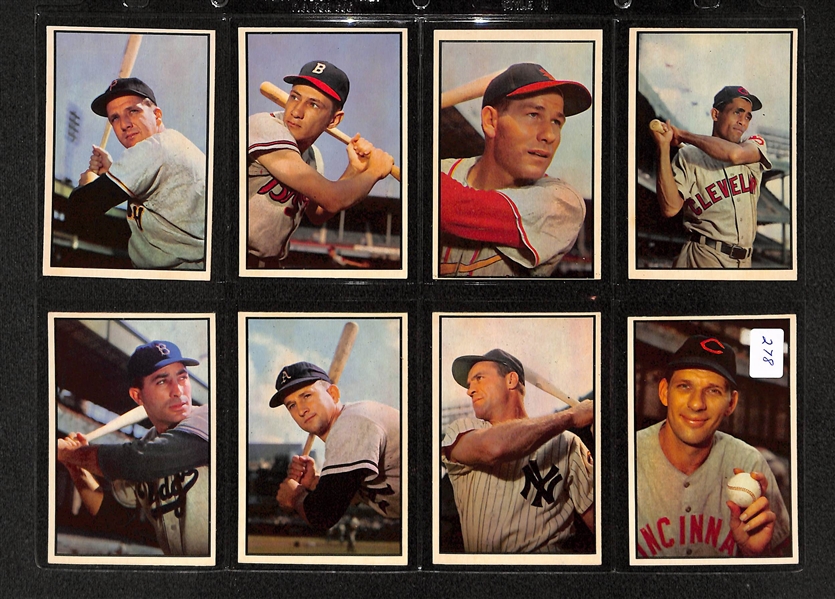 Lot Of 16 1953 Bowman Baseball Cards w/ Ralph Kiner & Carl Furillo