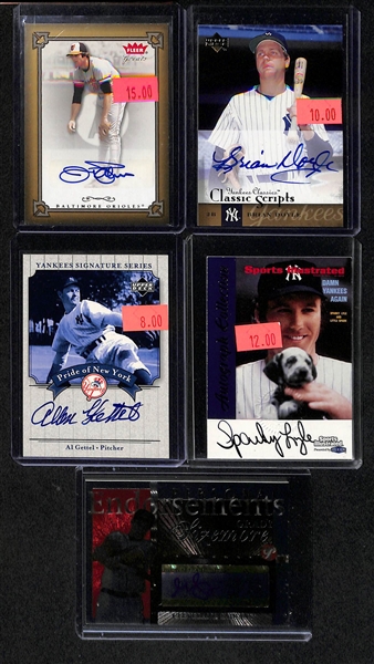 Lot of 60 Certified Autograph Baseball Cards with HOFers, Stars, and Rookie Cards