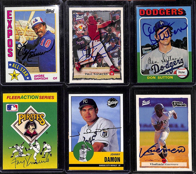 Lot Of 80 Signed Baseball Cards w. Wade Boggs & Dennis Eckersley