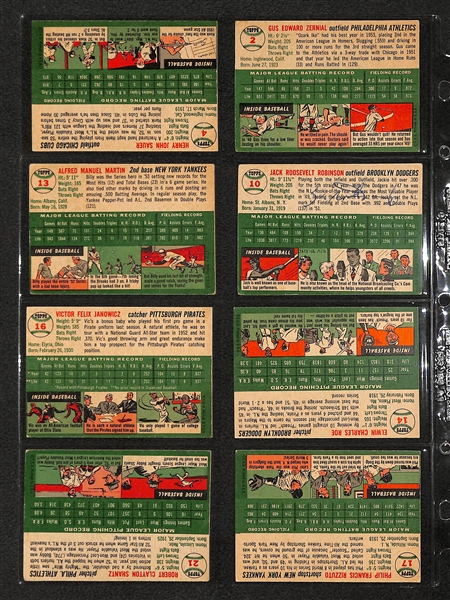 Lot Of 20 1954 Topps Baseball Cards w. Jackie Robinson