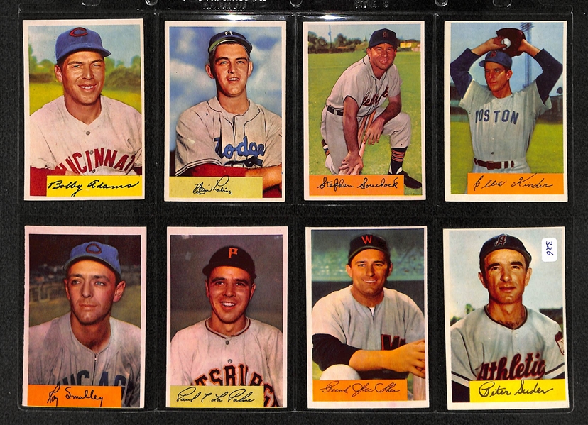 Lot Of 24 1954 Bowman Baseball Cards w/ Larry Doby