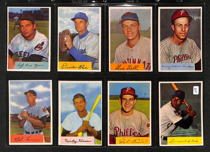 Lot Of 23 1954 Bowman Baseball Cards w/ Early Wynn & Bob Lemon