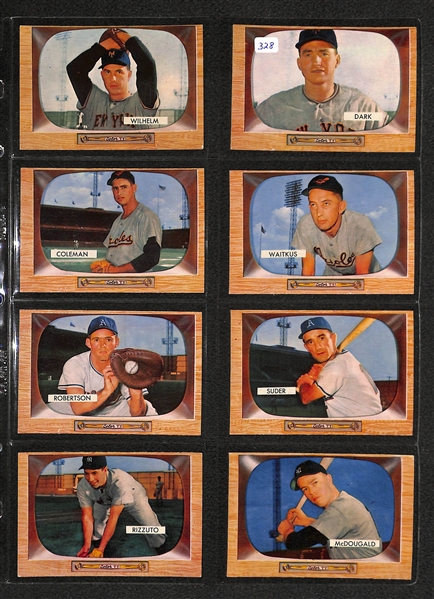 Lot Of 22 1955 Bowman Baseball Cards w/ Hot Wilhelm & Phil Rizzuto