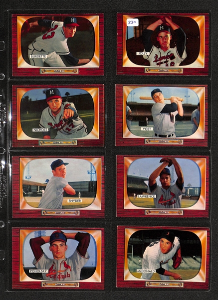 Lot Of 24 1955 Bowman Baseball Cards w. Whitey Ford, Billy Cox, Don Zimmer, Dan Larsen