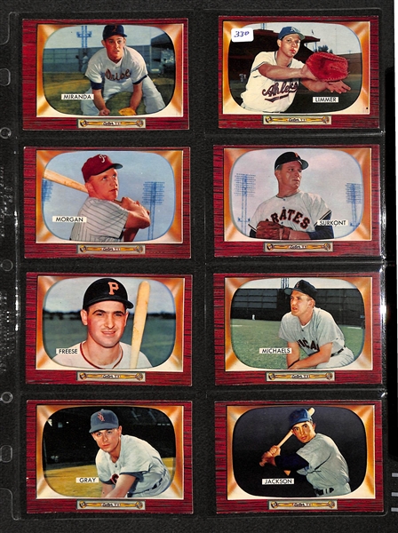 Lot Of 24 1955 Bowman Baseball Cards w. Whitey Ford, Billy Cox, Don Zimmer, Dan Larsen
