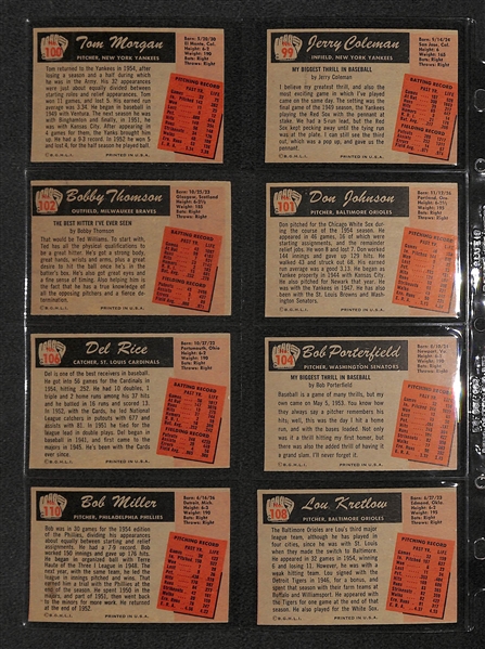 Lot Of 32 1955 Bowman Baseball Cards w. Richie Ashburn, Vic Janowicz, Johnny Podres, Jim Gilliam