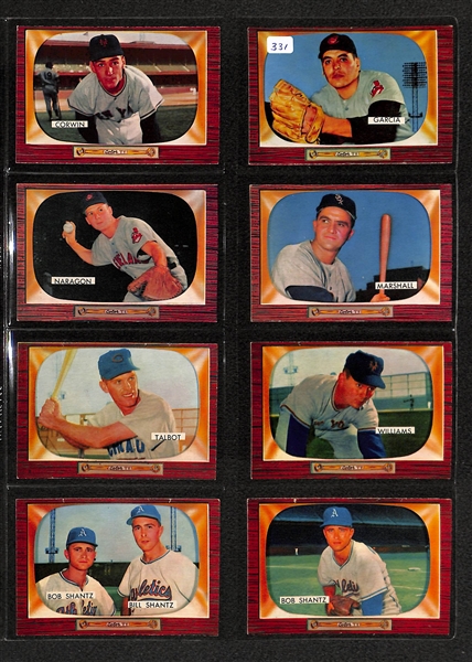Lot Of 32 1955 Bowman Baseball Cards w. Richie Ashburn, Vic Janowicz, Johnny Podres, Jim Gilliam