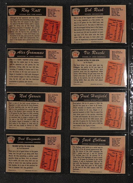 Lot Of 32 1955 Bowman Baseball Cards w. Bob Lemon, Don Newcombe, Sid Gordon, Wes Westrum