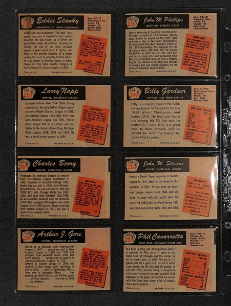 Lot Of 13 1955 Bowman Baseball Cards w. 6 Umpires/ Phil Cavarretta, Eddie Stanky