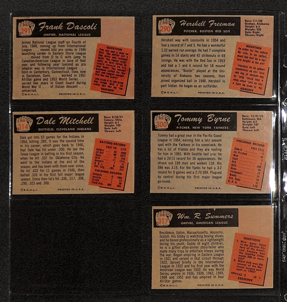 Lot Of 13 1955 Bowman Baseball Cards w. 6 Umpires/ Phil Cavarretta, Eddie Stanky