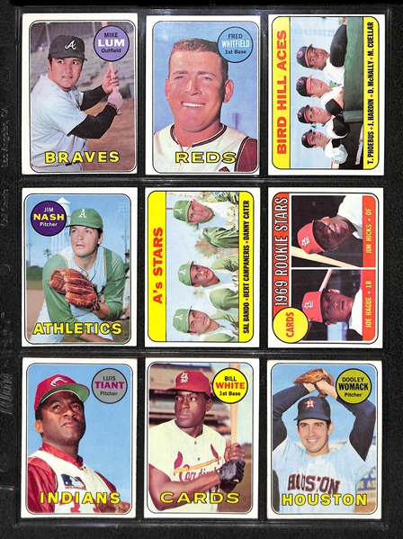 Lot Of 330 1968-69 Topps Baseball Cards w. 1968 Hank Aaron All Star & 1969 Willie Mays