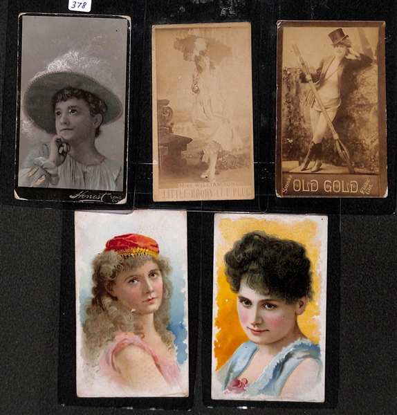 Lot Of 5 Late 1800's Large Cigarette Actress Cards