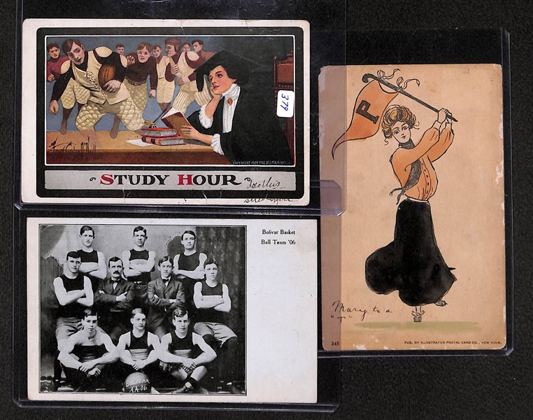Lot Of 3 Early 1900's Sports Related Post Cards