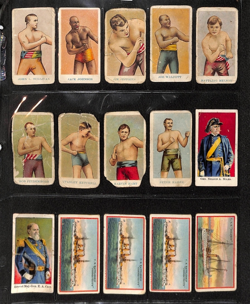Lot Of 59 Early 1900's E-Series Caramel Cards w/ Boxers
