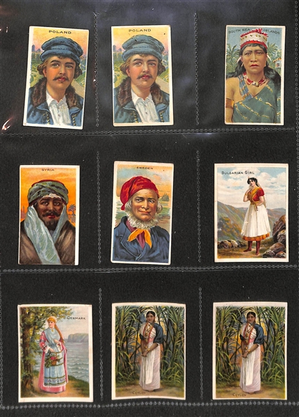 Lot Of 46 1910 T113 Types Of Nations Cards (Almost Complete Set)  & More