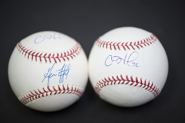Lot Of 2 Cole Hamels Signed Baseballs - JSA