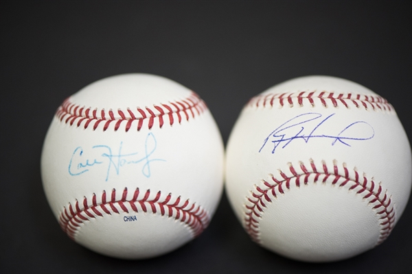 Cole Hamels & Ryan Howard Signed Baseballs - JSA