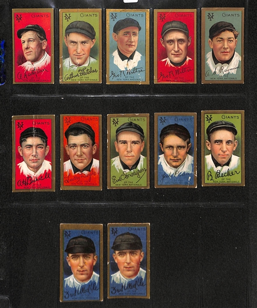 Lot Of 12 1911 T205 New York Giants Cards w. Arlie Latham
