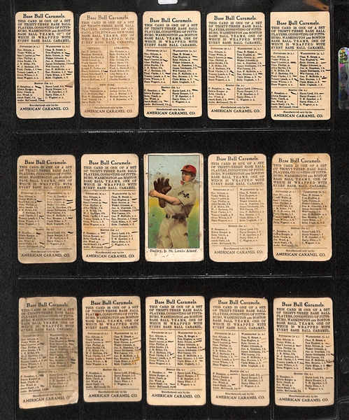Lot Of 16 1910 E91 American Caramel Cards w. Fred Clarke, Leach, Leever, Steinfeldt, Lord, Stahl, McConnell, Donahue, Hughes, Delehanty, Milan,  Groom, Browne, Bailey