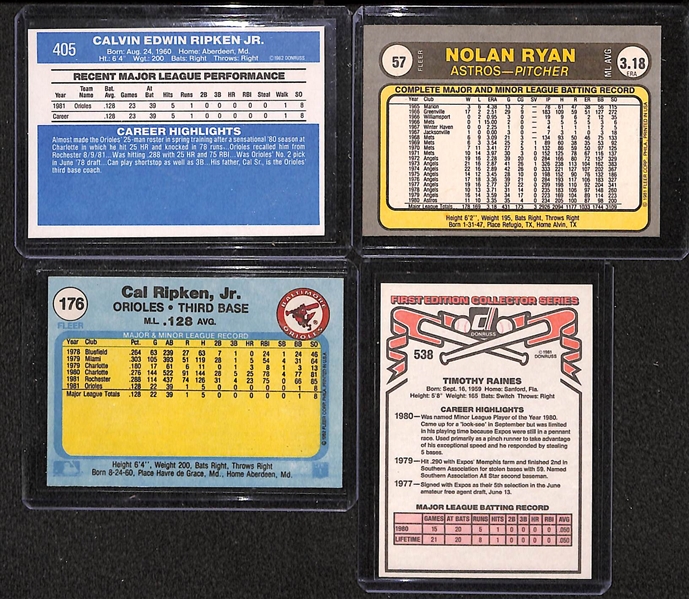Lot Of 4 Baseball Complete Sets - 1981 & 82 Fleer - 1981 & 82 Donruss - 2 Cal Ripkin RC's 