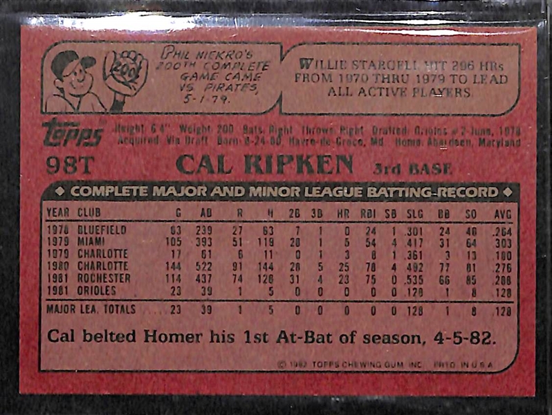 1981 & 1982 Topps Traded Baseball Card Sets w. Cal Ripken Rookie