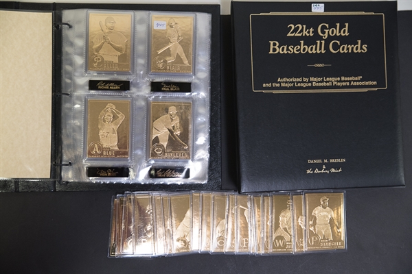 1996 Danbury Mint 22kt Gold Baseball Card Set & Extras