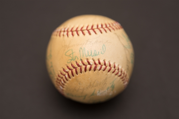 1962-63 St Louis Cardinals Team Signed Baseball - 25 Total Signatures Including Stan Musial