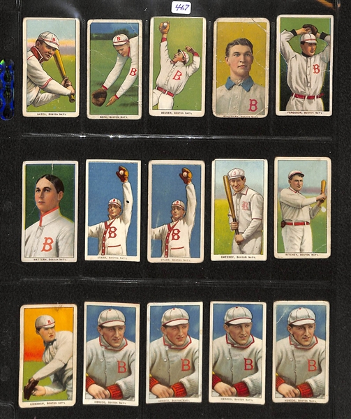 Lot of 15 T206 Boston Nationals Cards w. Buck Herzog