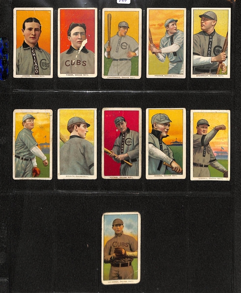 Lot of 11 T206 Chicago Cubs w. Frank Chance & Joe Tinker