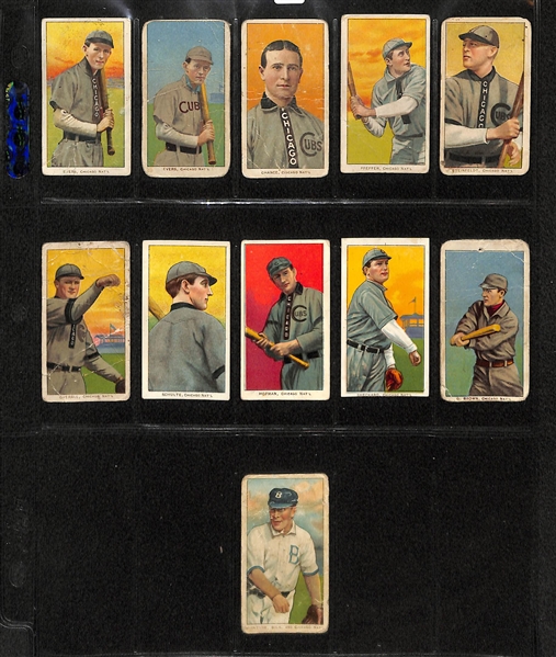 Lot of 11 T206 Chicago Cubs w. 2 Johnny Evers & Frank Chance