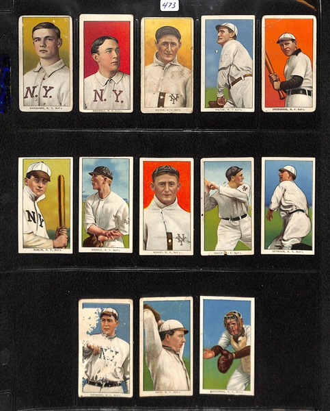 Lot of 13 T206 New York Giants Cards w. Rube Marquard (Portrait)