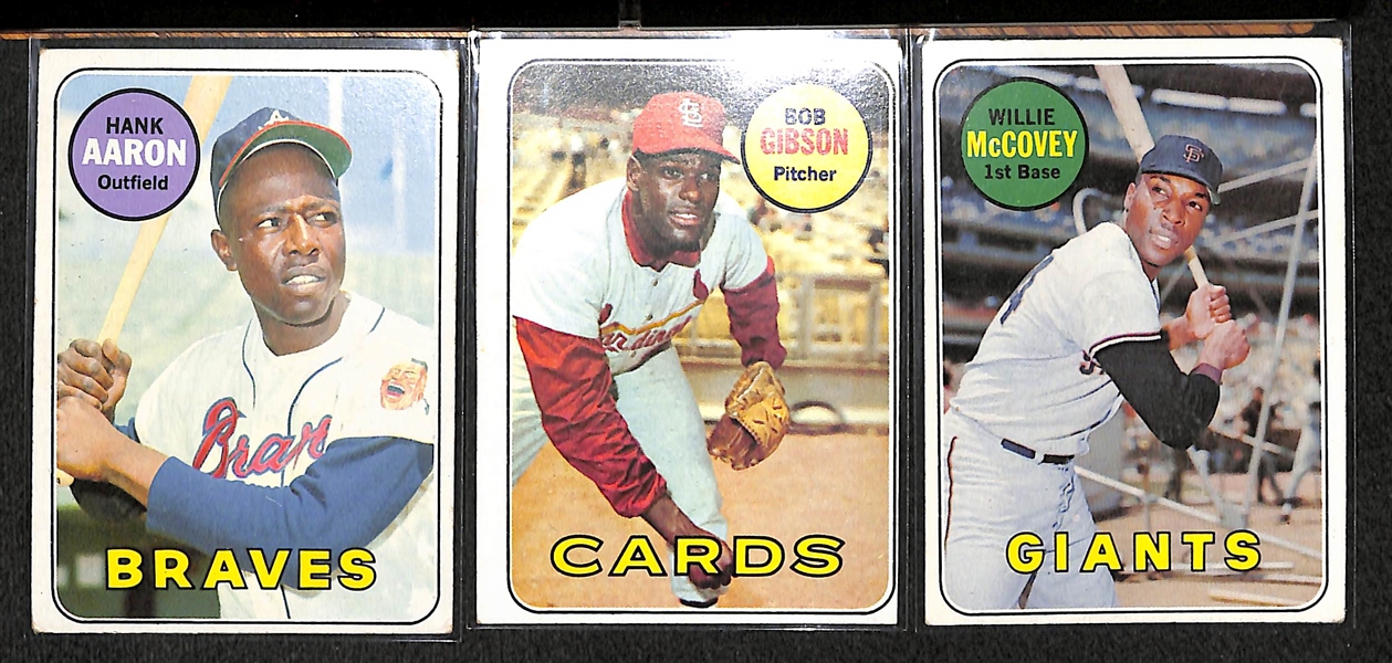 Lot Of 281 1969 Topps Baseball Cards w. Aaron, Gibson, McCovey, Morgan, Hunter
