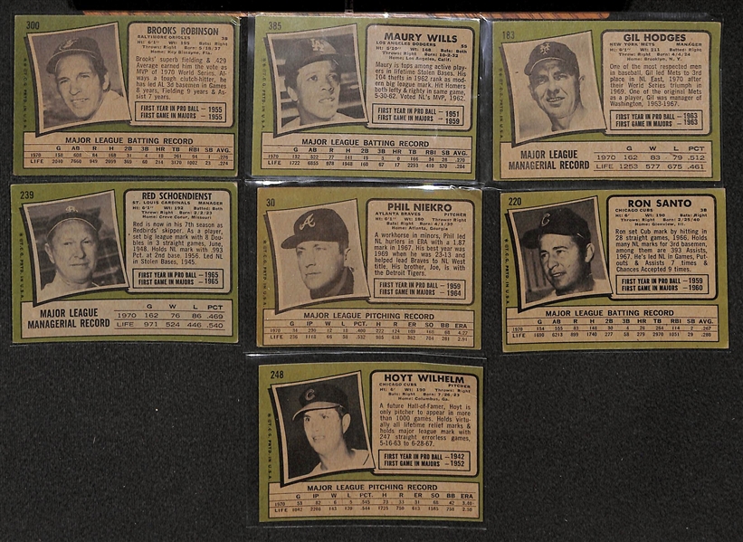 Lot Of 1250 Assorted 1970-71 Topps Baseball Cards w. Mets Team, Williams, Anderson, Santo, Harrelson, Stargell, Wills, Robinson