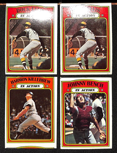 Lot Of 800+ Assorted 1972 Topps Baseball Cards w. Robinson, Carlton, Fingers, McCovey, In Action Mays, Clemente, More!