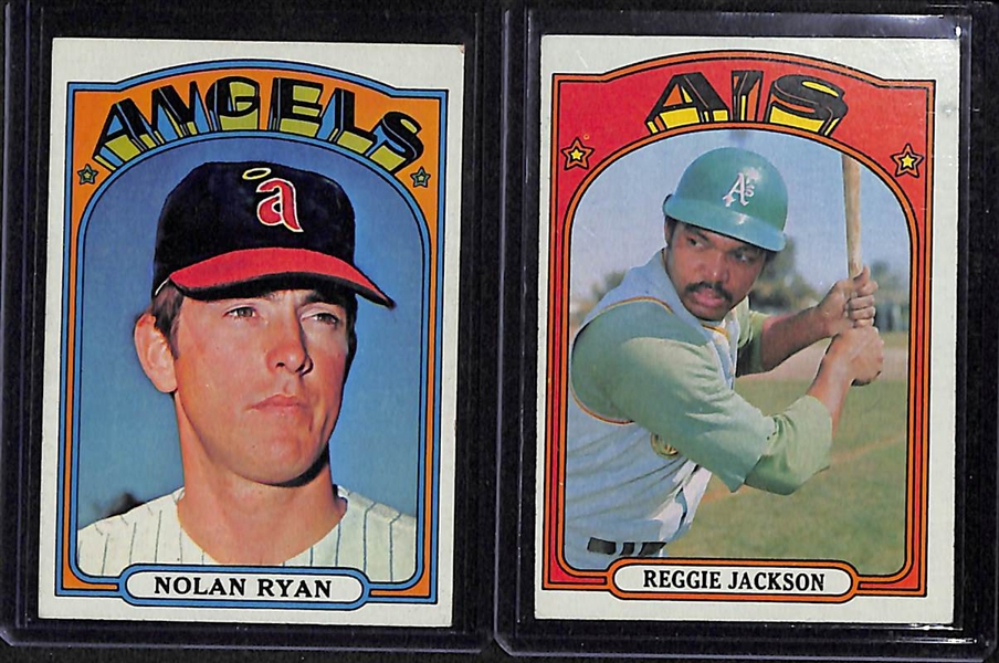 Lot Of 630 1972 Topps Baseball Cards w. Nolan Ryan, Jackson, Aaron, Fisk RC