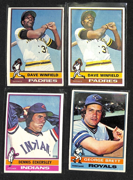 Lot Of 2000+ 1974-76 Topps Assorted Baseball Cards w. 1976 Brett, Yount, Eckersley RC, Bench,Schmidt, Winfield, More!