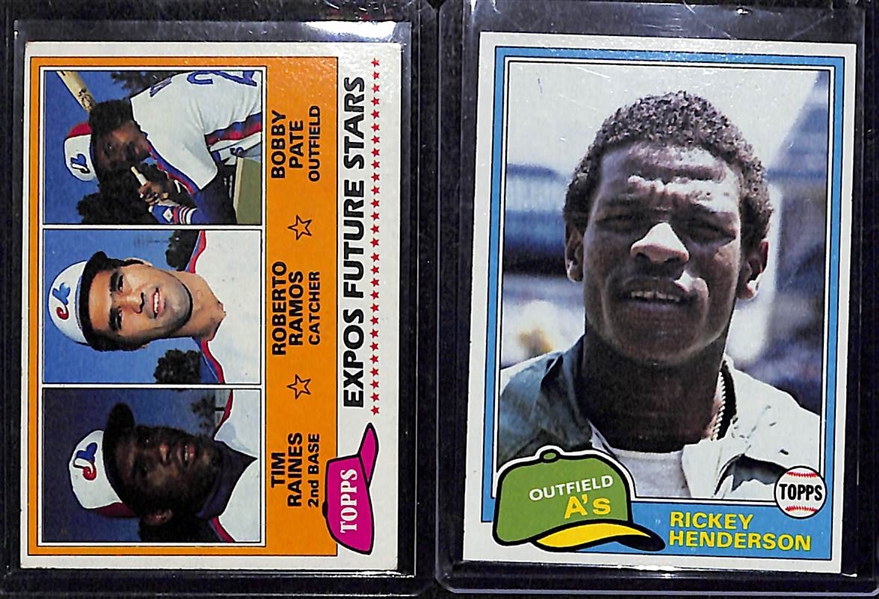 1980 & 1981 Topps Baseball Card Sets - Henderson & Tim Raines RCs